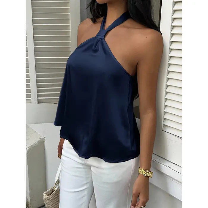 Débardeurs et Camisoles Vintage en Satin pour Femme