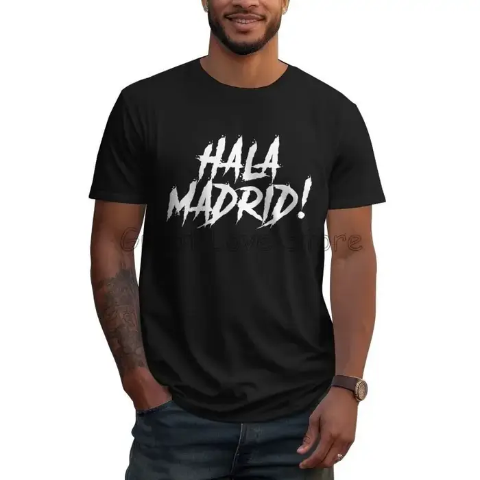 Hala Madrid lettres imprimer graphique T-shirt hommes été coton décontracté à manches courtes t-shirts surdimensionnés