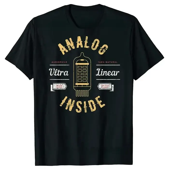 T-shirt rétro VU Watch Analog Electronic Audio Engineer à col rond pour femme