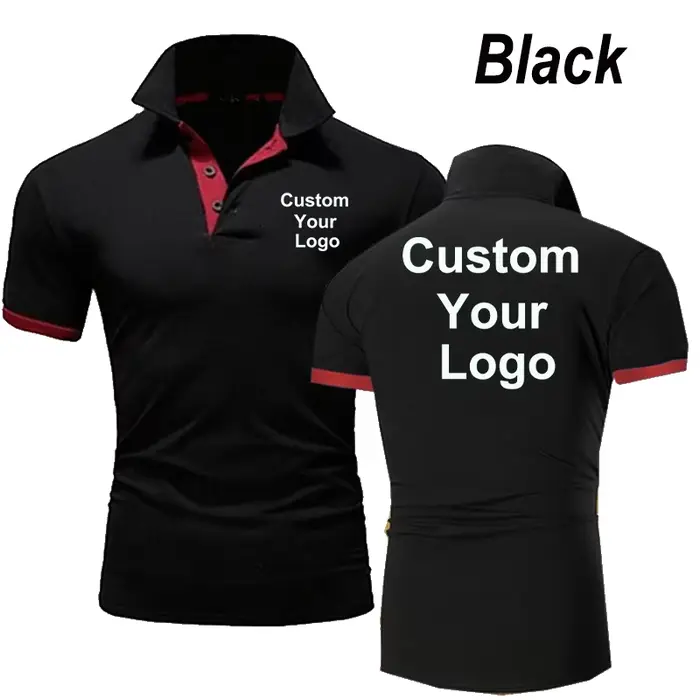 T-Shirt à manches courtes pour hommes, Polo à revers, personnalisé avec votre Logo, mode d'été, déco