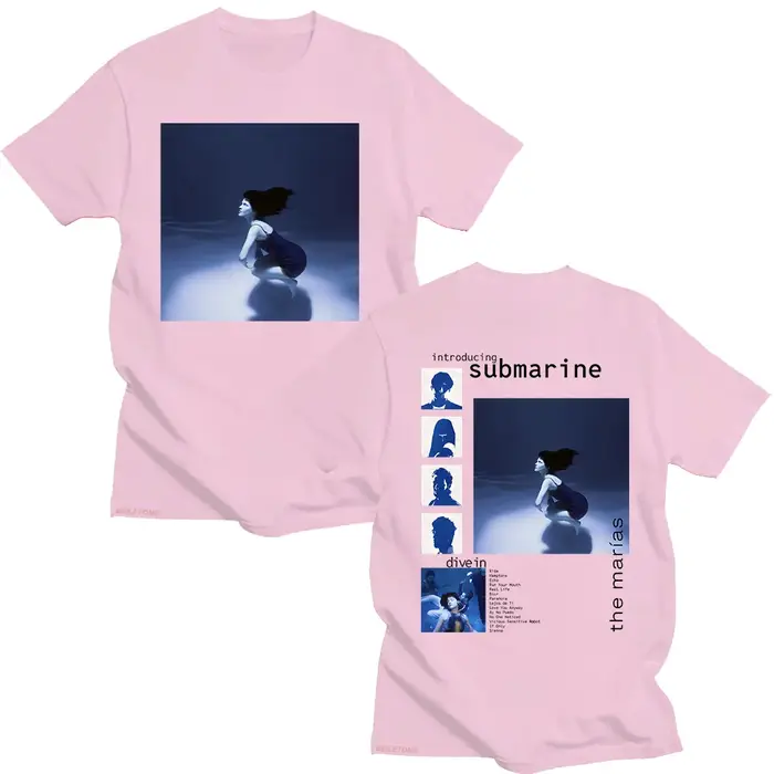 The Marias Submarine Album populaire T-shirts pour femmes/hommes tendances esthétique t-shirt été haut en coton ample
