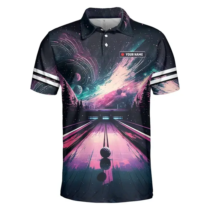 Polo graphique de bowling pour hommes