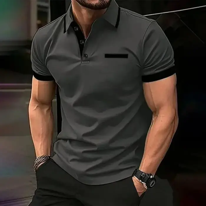 Polo ajusté pour homme à manches courtes