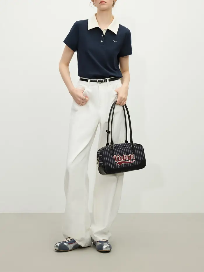T-shirt rétro à manches courtes pour femme