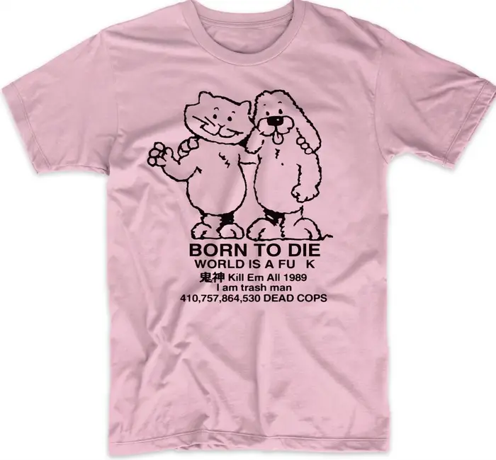 Femmes hommes Vintage né pour mourir le monde est un T-Shirt