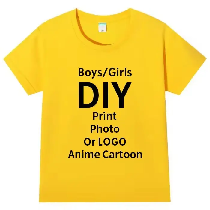 DIY ! T-shirt personnalisé à col rond imprimé 100 % coton pour adultes/enfants, idéal pour les cadeaux. Personnalisable avec votre design, votre logo et votre texte