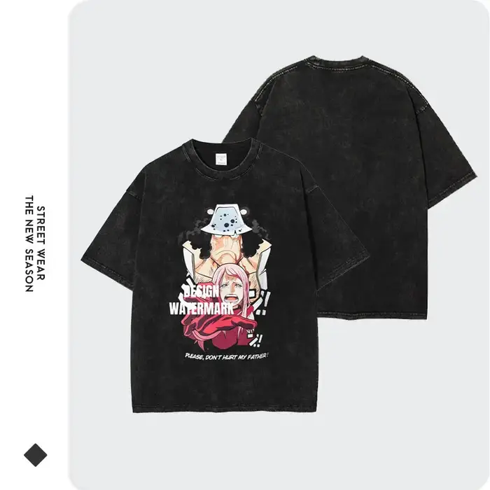 Bandai Anime O-One P-Piece T-shirts Vintage lavé Bonney t-shirt Manga Streetwear Bartholemew Kuma hauts