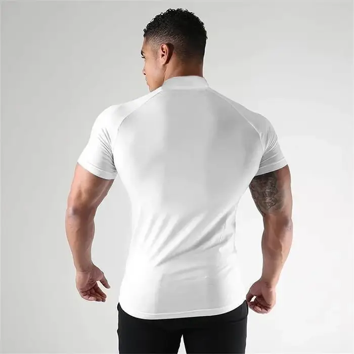 T-shirts à col roulé à manches courtes pour hommes