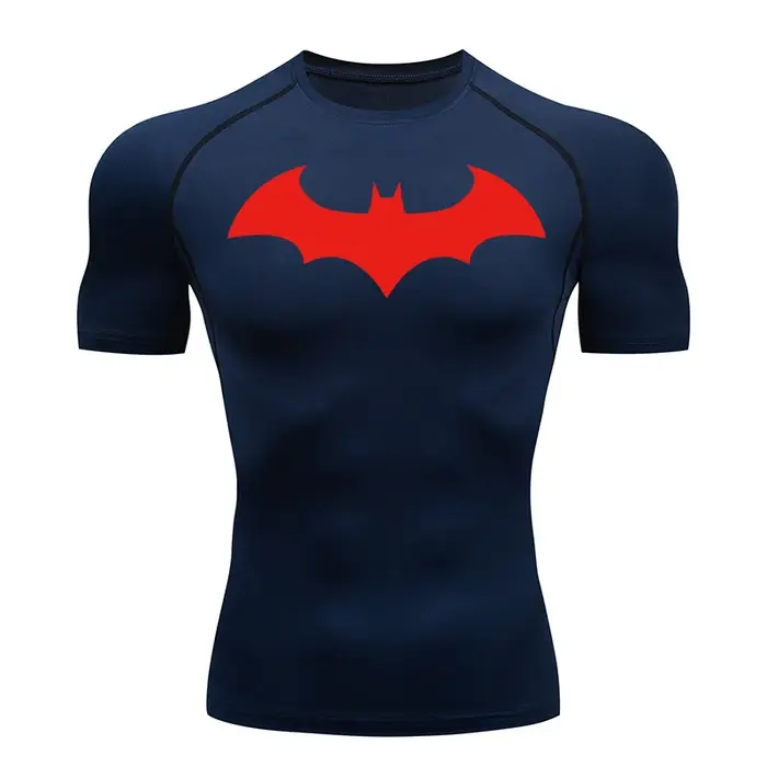 T-shirts de compression à motif chauve-souris pour hommes