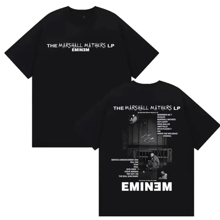 Rappeur Eminem The Marshall Mathers Lp Tour 2025 Merch t-shirt homme Hip Hop gothique Punk Vintage m