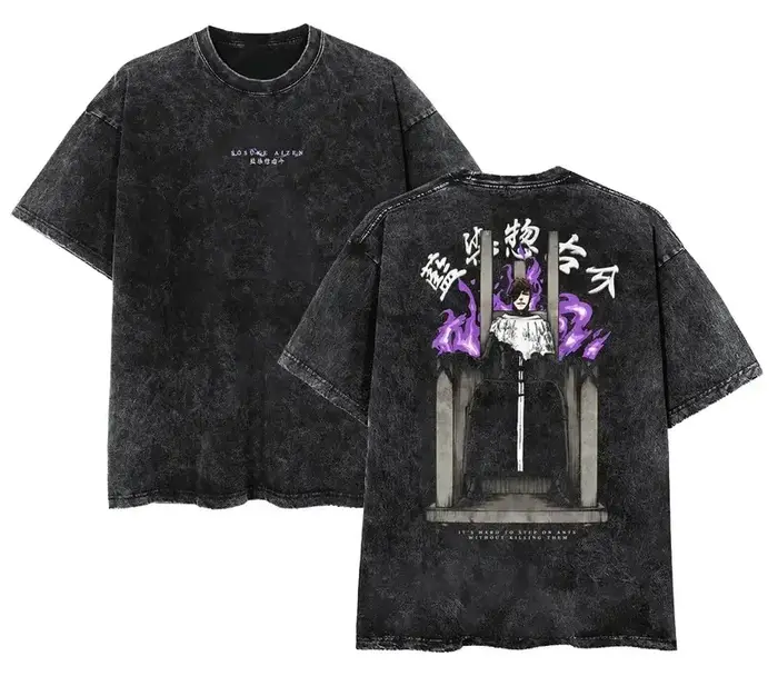 BLEACH Aizen Sousuke Anime imprimé t-shirt hommes femmes lavé coton T-shirts Manga Vintage t-shirt H