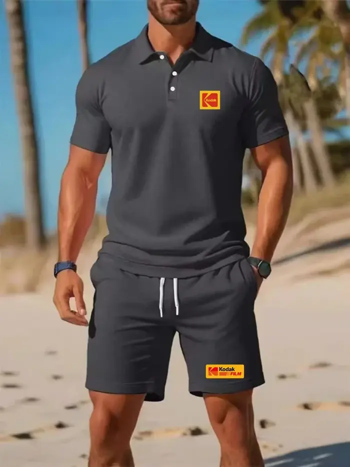 Nouvel ensemble de polos d'été pour hommes de Kodak, avec motif photographique, décontracté, sportif