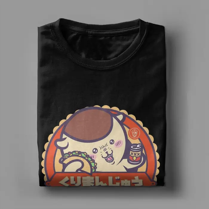 KURIMANJU TACO Chiikawas T-shirts pour hommes 100% coton T-shirt vintage col rond