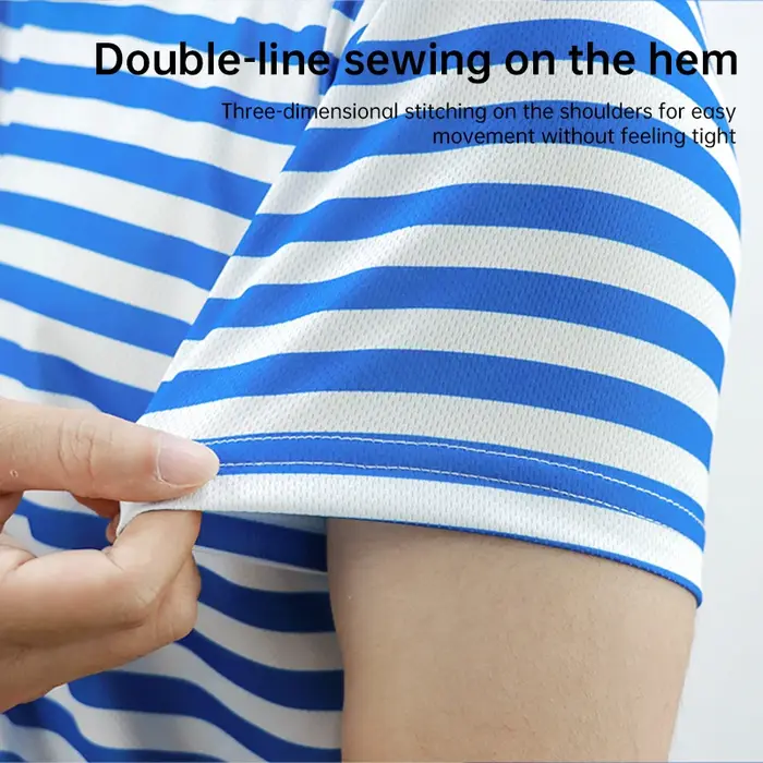 T-shirt breton à manches courtes pour hommes