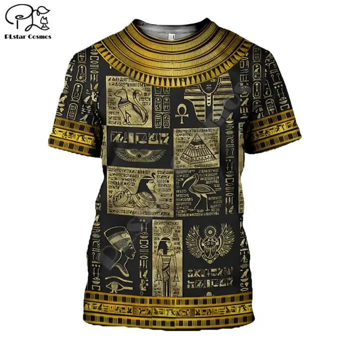 PLstar CosmosHorus ancien Horus dieu égyptien oeil d'egypte pharaon Anubis visage impression 3d T-shirt hommes/femmes unisexe Streetwear S-1