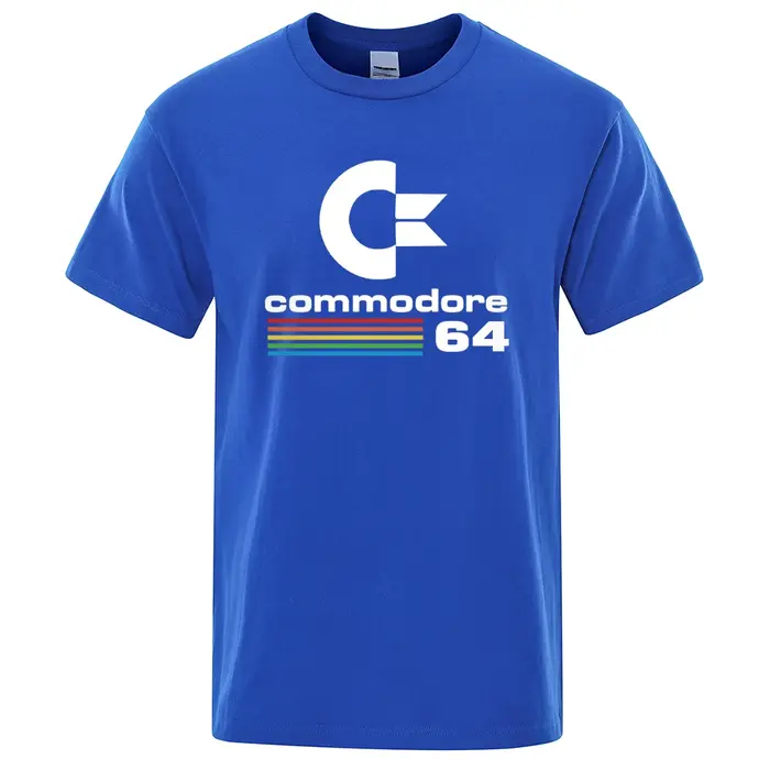 T-shirts Homme Été 2026 – T-shirt Imprimé Commodore 64 C64 SID Amiga Rétro – Design Cool Streetwear – Haut à Manches Courtes en Coton