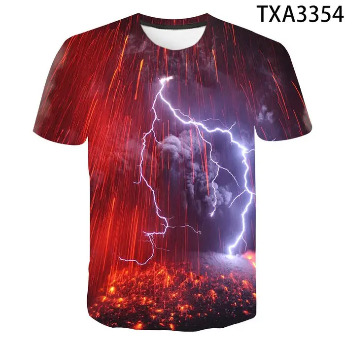 Mode été Thunderbolt T-shirt hommes femmes enfants foudre Flash impression 3D
