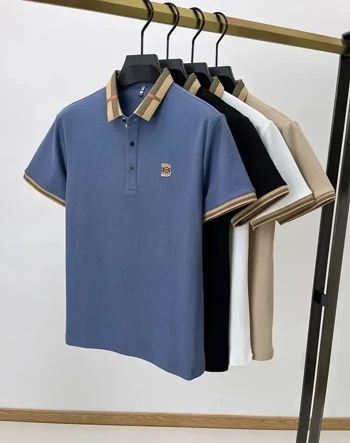 Marque de luxe logo polo à manches courtes hommes été nouveau haut de gamme en soie coton respirant Paul T-shirt mode