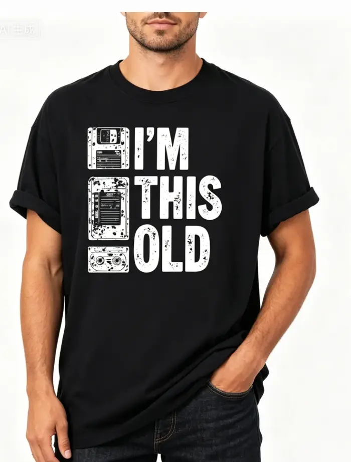 T-shirt confortable au style rétro, T-shirt TV rétro, T-shirt amusant sur le thème de la vieillesse, T-shirt nostalgique, Sweat-shirt style cassette rétro, T-shirt sur le thème de la technologie ancie