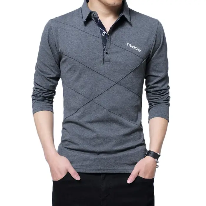 Polo à manches longues en coton pour homme