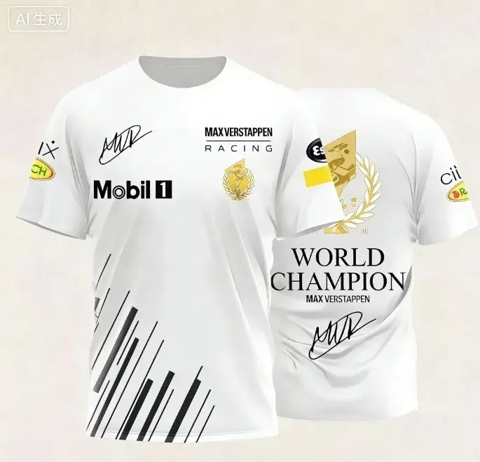 T-shirt avec la signature du champion du monde et les logos de l'événement