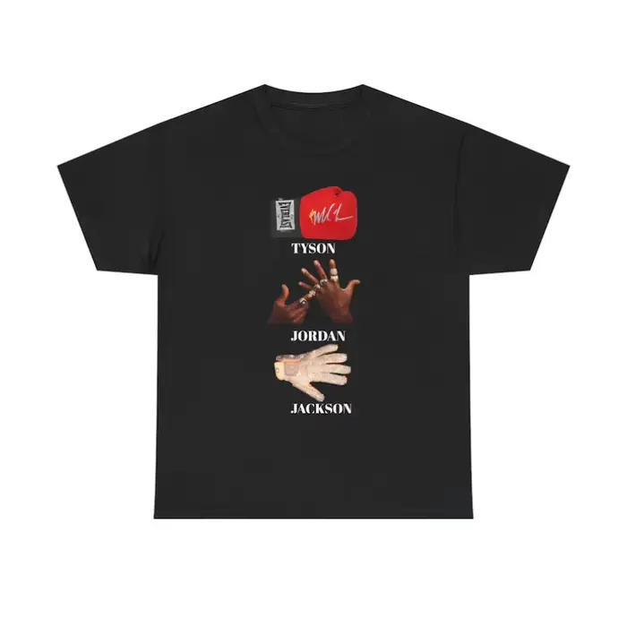 T-shirt décontracté surdimensionné en pur coton avec motif iconique des mains de Tyson Jordan Jackson