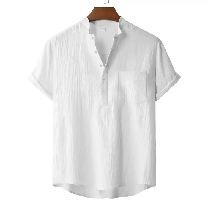 T-shirt d'été en coton et lin pour hommes