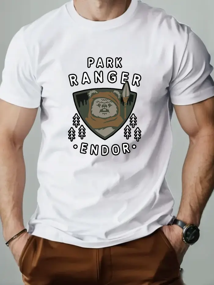 Hommes T-Shirt 100% coton ours dessin animé motif imprimé été col rond respirant décontracté à manches courtes mode