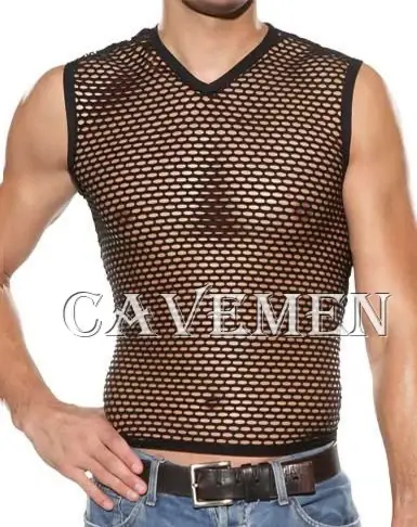 T-shirt moulant en résille pour hommes * 2182 * sexy t-back string bref sous-vêtements Triangle pant
