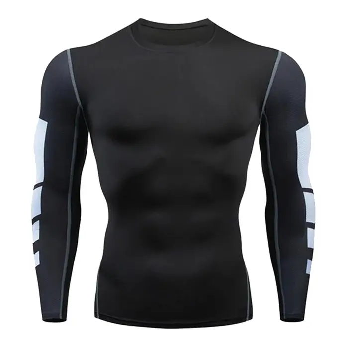 Chemise de Compression à séchage rapide moto T-Shirt serré hommes salle de sport Fitness T