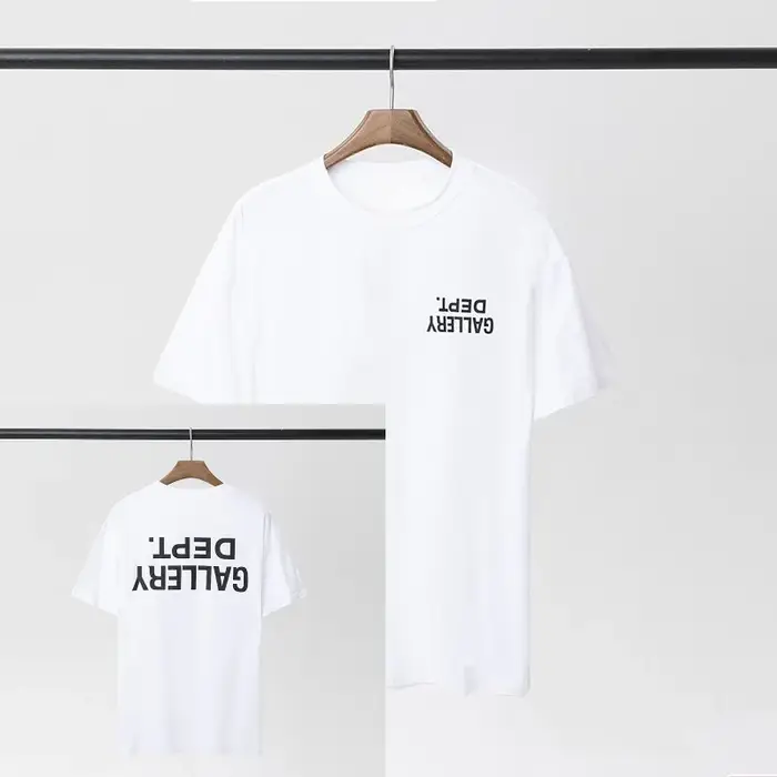 GALLERY DEPT inspiré revers imprimé T-Shirt 100% coton surdimensionné Streetwear