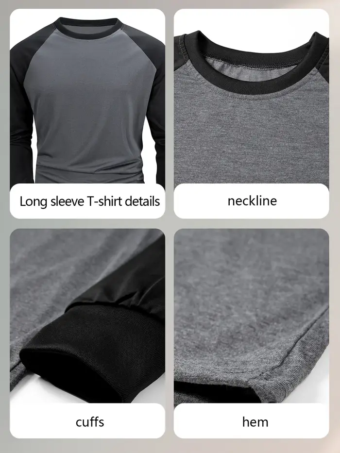 T-shirt à manches longues raglan pour homme