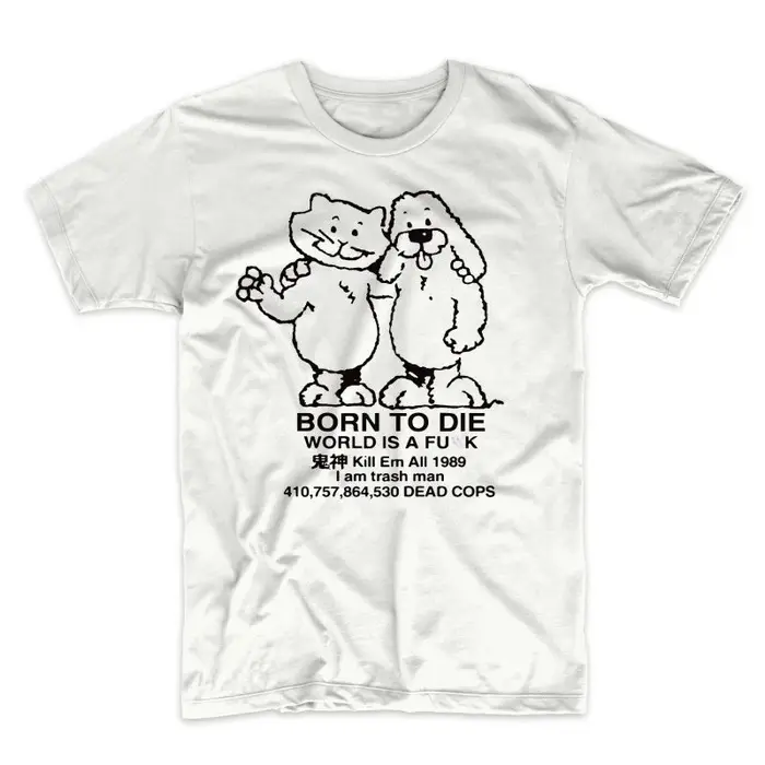 Femmes hommes Vintage né pour mourir le monde est un T-Shirt Vintage Streetwear décontracté surdimen