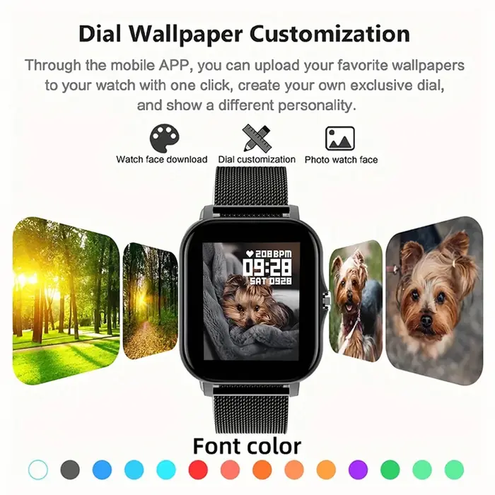Montre intelligente pour Android IOS montres 1.83 pouces HD affichage Bluetooth appel Message alerte musique sport Mode Smartwatch hommes femmes cadeau