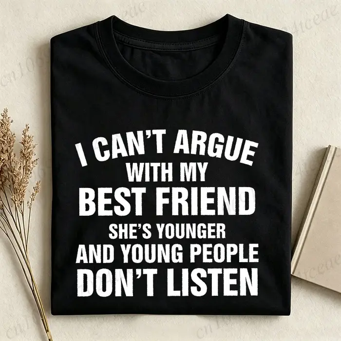 T-shirt « Meilleur Ami » Sarcastique pour Femme – Tenue d'Été Décontractée à Col Rond et Manches Courtes – Idée Cadeau