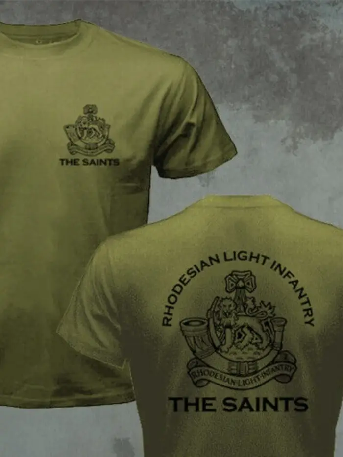 RLI Commando Rhodesian-T-shirt à Manches Courtes en 100% Coton