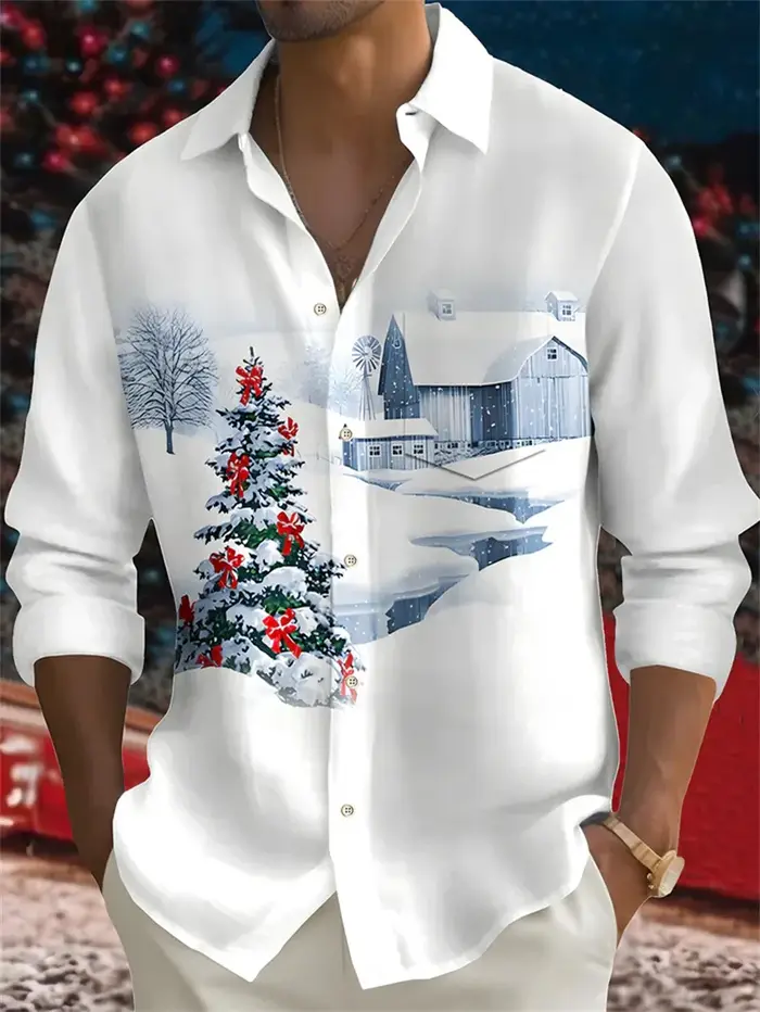Chemise léopard loup noir et blanc pour hommes