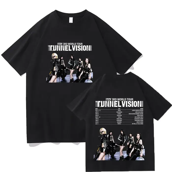 ITZY 3ème Tour du monde imprimer t-shirt nouvelle mode Kpop hommes femmes Streetwear décontracté res