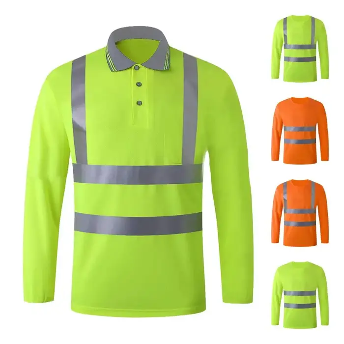 T-shirt réfléchissant Fluorescent vert Orange chemise extérieure haute visibilité