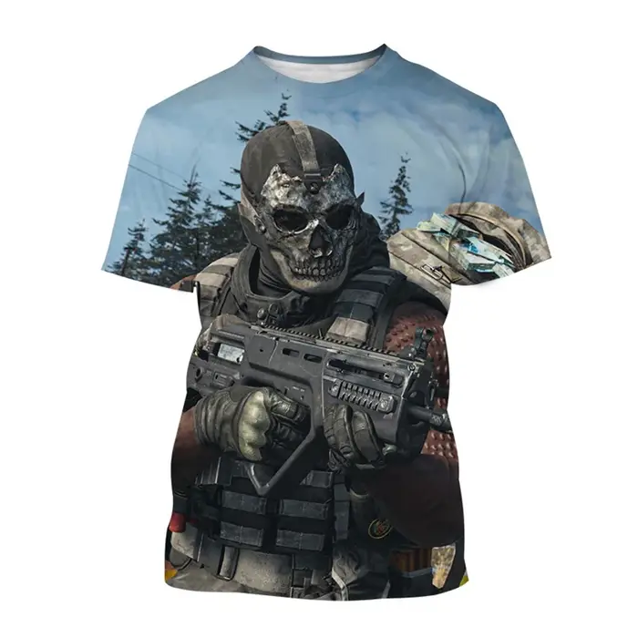 T-shirt de joueur imprimé en 3D | Haut personnalisé à la mode inspiré des jeux de tir chauds