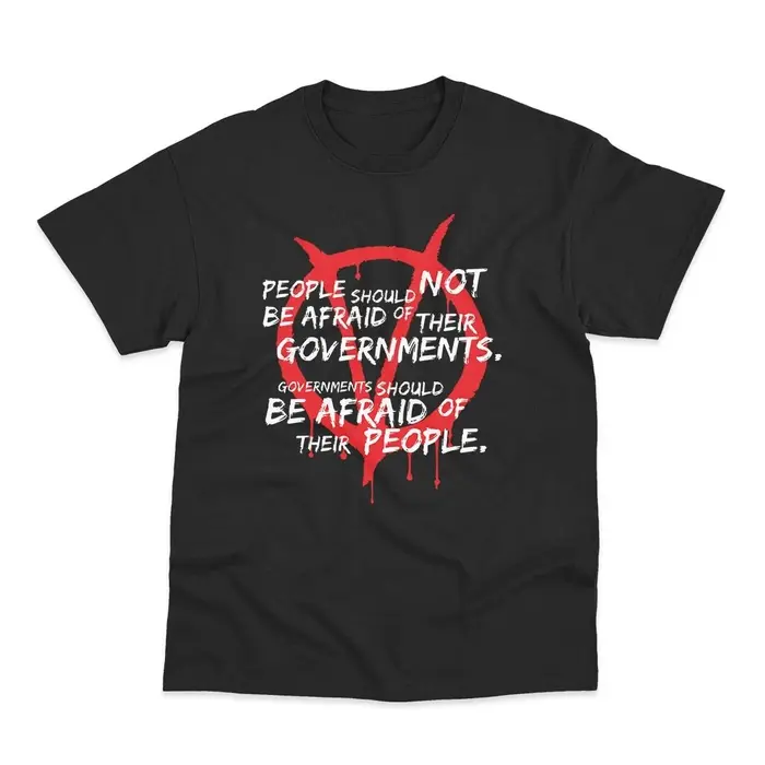 T-shirt avec citation de V pour Vendetta pour hommes, t-shirt graphique classique du film dystopique