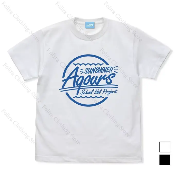 J'adore vivre! Soleil!! Aqours Liella! μ's T-shirt imprimé coton été hauts T-shirt à manches courtes