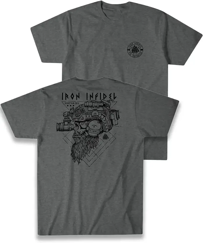 Til Valhalla chemise américaine barbe guerrier tactique crâne T-shirt nouveau 100% coton à manches courtes col rond