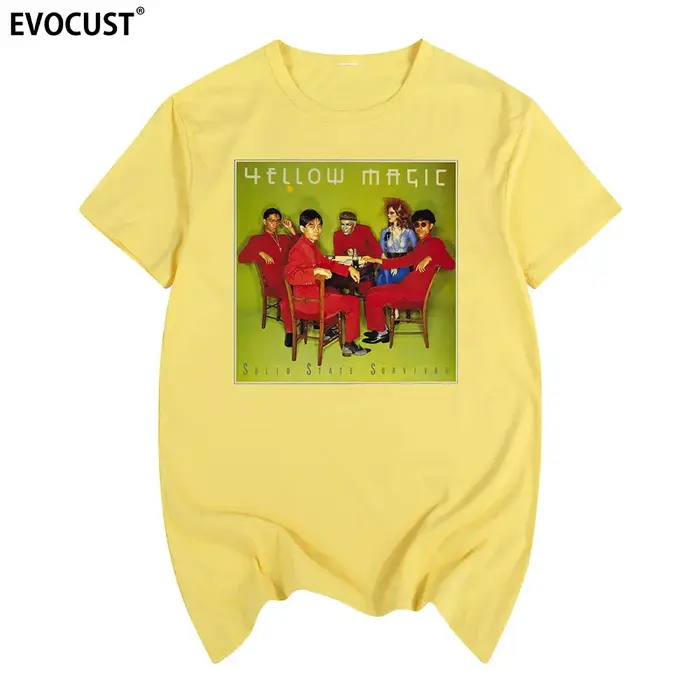 T-shirt jaune YMO de Magic Orchestra pour hommes et femmes