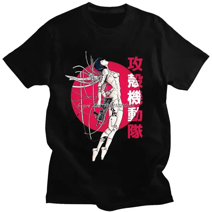 Anime fantôme soldat fantôme dans la coquille T-Shirts hommes coton à manches courtes t-shirt Manga 
