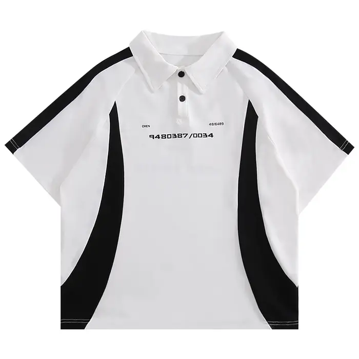 Mode enfants couleur contraste à manches courtes Polo pour garçons décontracté couleur bloc Poloshir