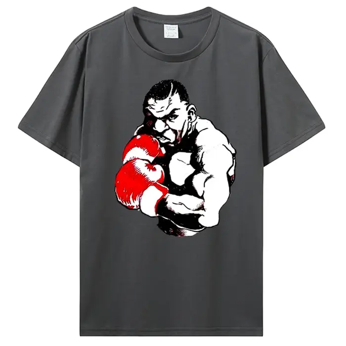 T-shirt de boxe rétro en coton pour hommes