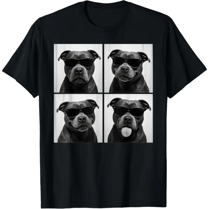 Drôle Staffordshire Bull Terrier amant mignon chien Photo t-shirts hommes coton Humor Streetwear à manches courtes unisexe vêtements amples
