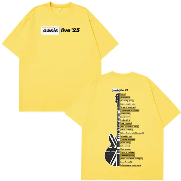 Oasis Live '25 Wembley Tour t-shirt Fan Merch haut d'été hommes surdimensionné Hip-hop mode T-shirts confort