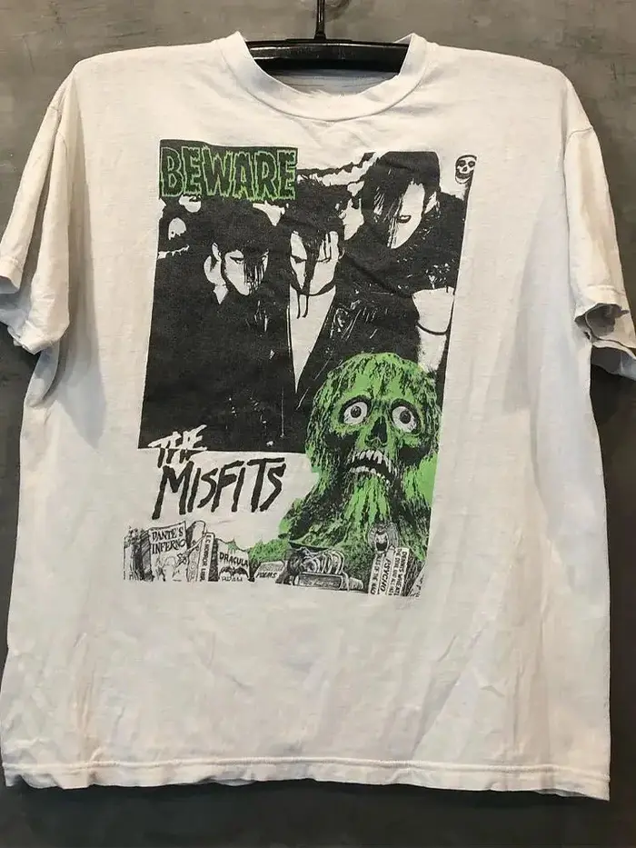T-shirt imprimé Misfits, T-shirts de groupe rock punk, Tops punk Y2K, T-shirts rock vintage, T-shirt
